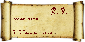 Roder Vita névjegykártya